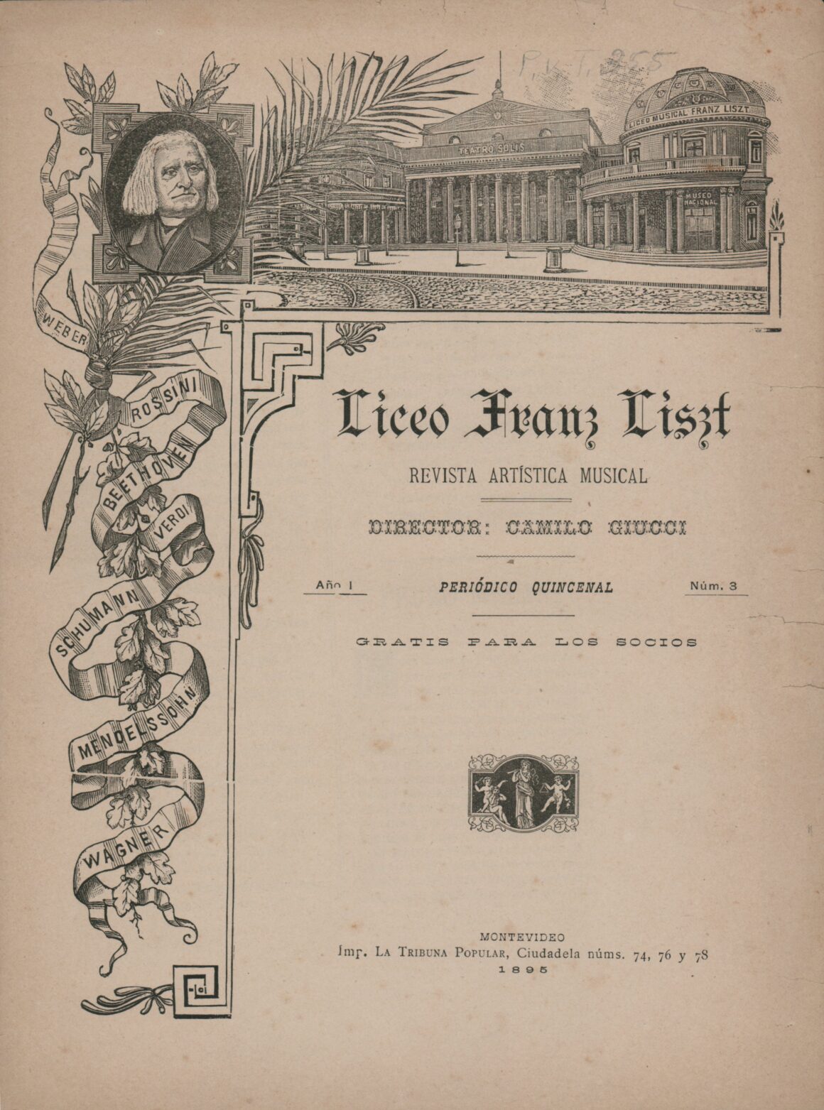 Publicación del Liceo Musical Franz Liszt, n°3, 16/6/1895