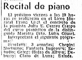 (1954) El Bien Público 8-12 (1)-recortado Nota en «El Bien Público», 8/12/1954