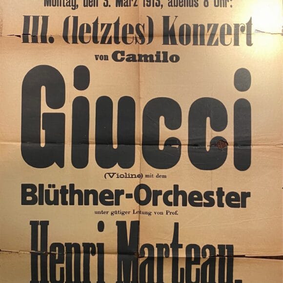 Afiche de concierto de Camilo Giucci (hijo) en Berlín