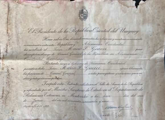 Designación de Mario Giucci como Cónsul en Alemania Occidental, 1951