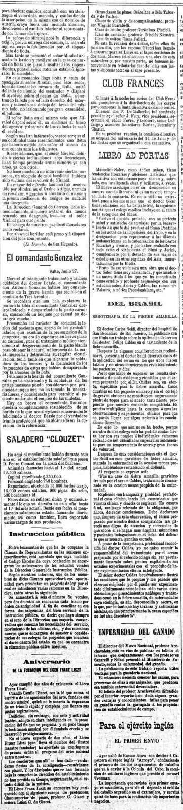 (1897) El Siglo 30-6 (1)-recortado Nota en «El Siglo», 30/6/1897