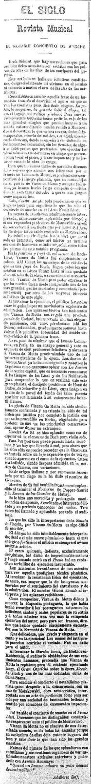 (1897) El Siglo 9-7 (1)-recortado Nota en «El Siglo», 9/7/1897
