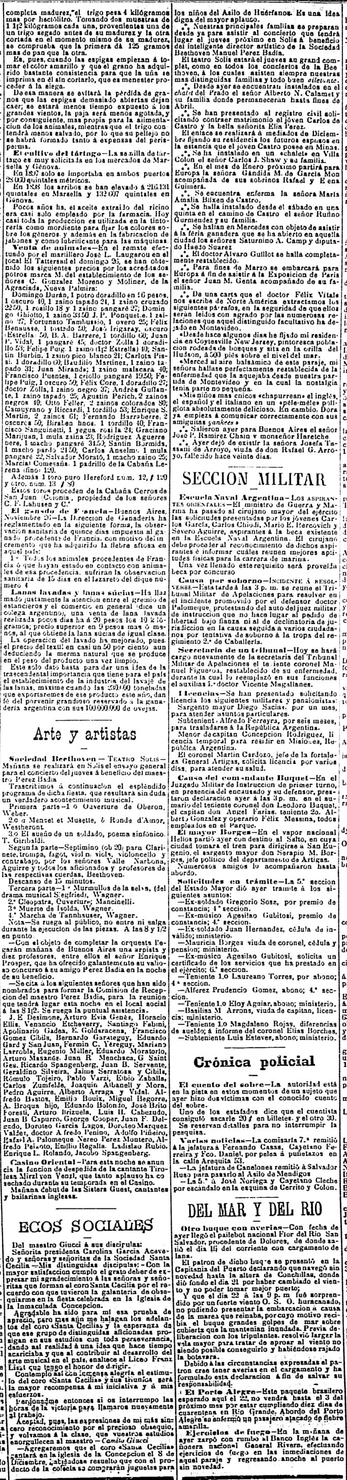 (1899) El Siglo 28-11 (1)-recortado Nota en «El Siglo», 28/11/1899