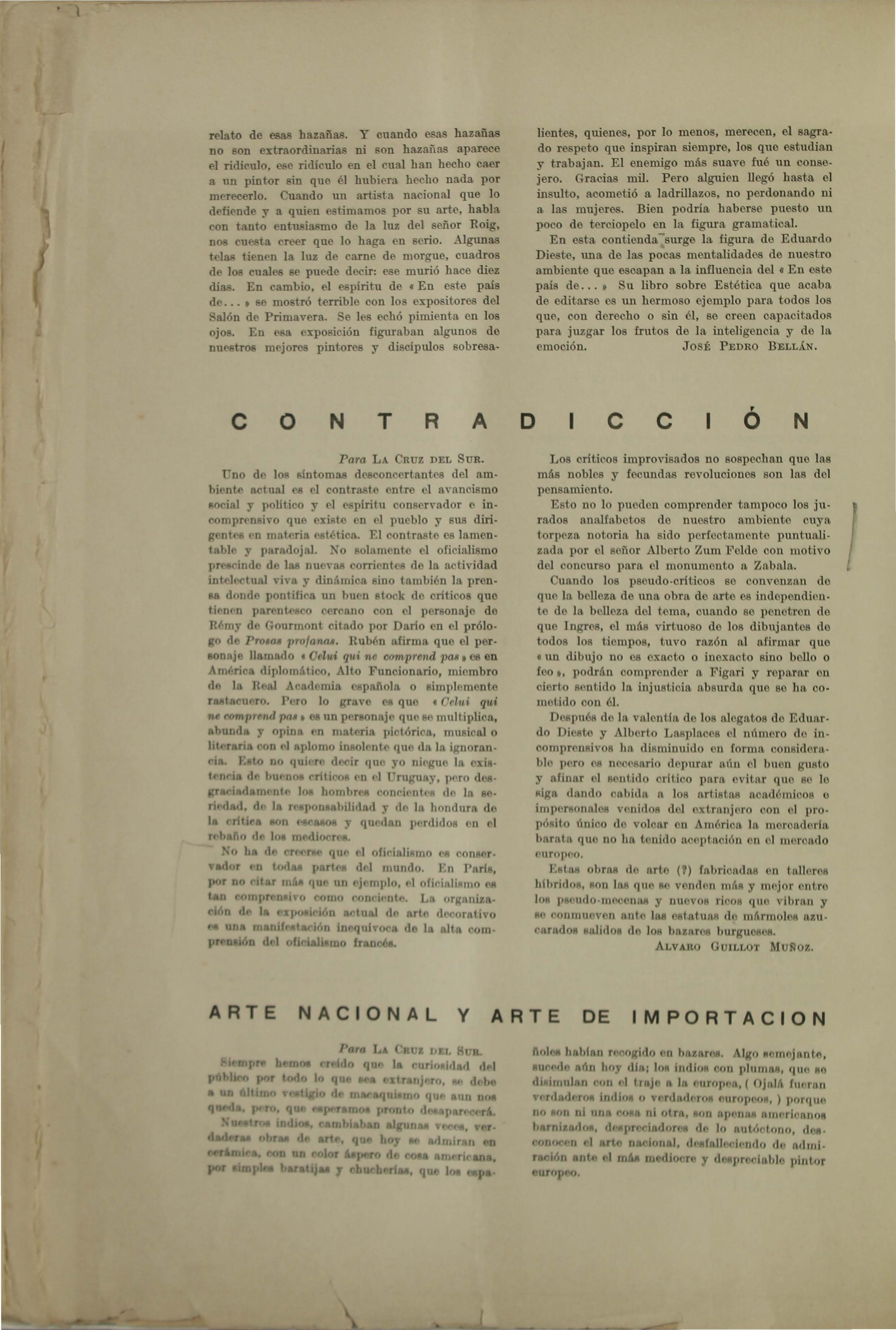 (1925) La Cruz del Sur, año 2, nº 7 Nota en «La Cruz del Sur», 10/1925