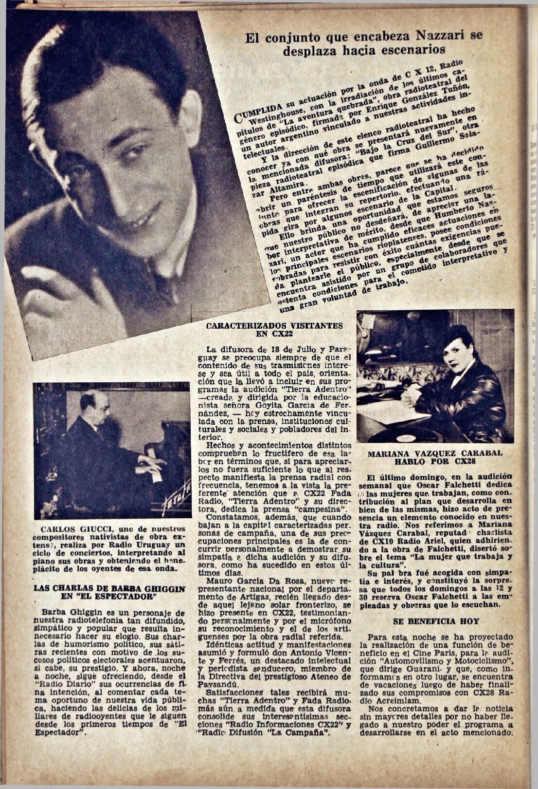 (1938) Cine Radio Actualidad, año 3, nº 108 (1) Nota en «Cine Radio Actualidad», 8/7/1938