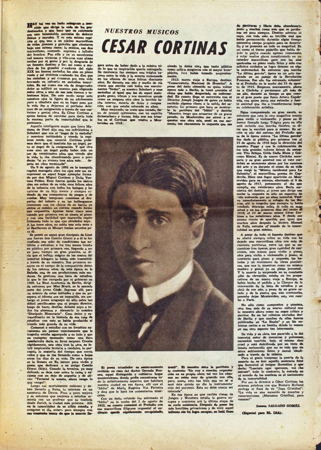 (1954) El Día 31-10-54-7 (2) Nota en «Suplemento Cultural de El Día», 31/10/1954