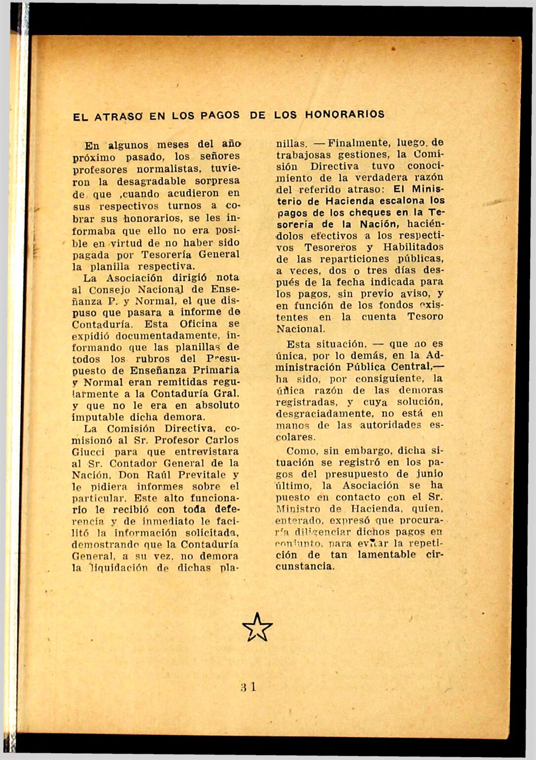 (1952) Tribuna Docente, año 1, nº 3 Article in “Tribuna docente”, Dated August, 1952