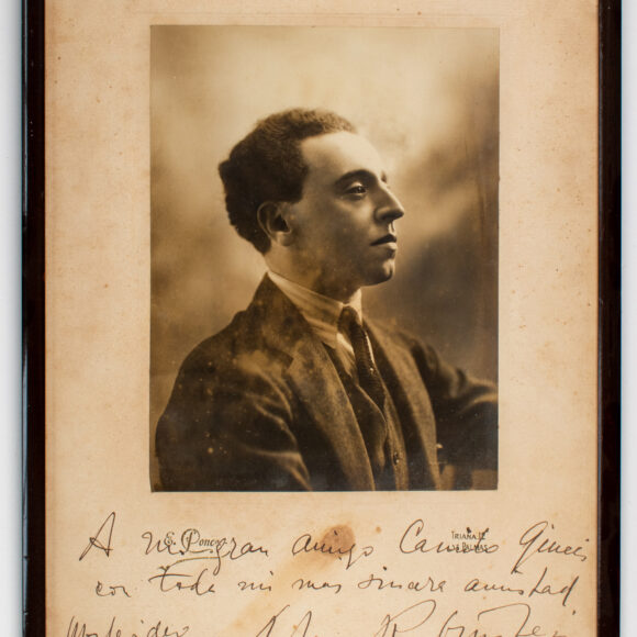 Retrato fotográfico de Arthur Rubinstein, dedicado a Camilo Giucci (hijo), 1917