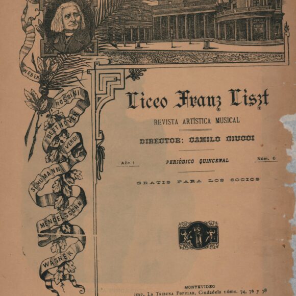 Publicación del Liceo Musical Franz Liszt, n°6, 16/8/1895