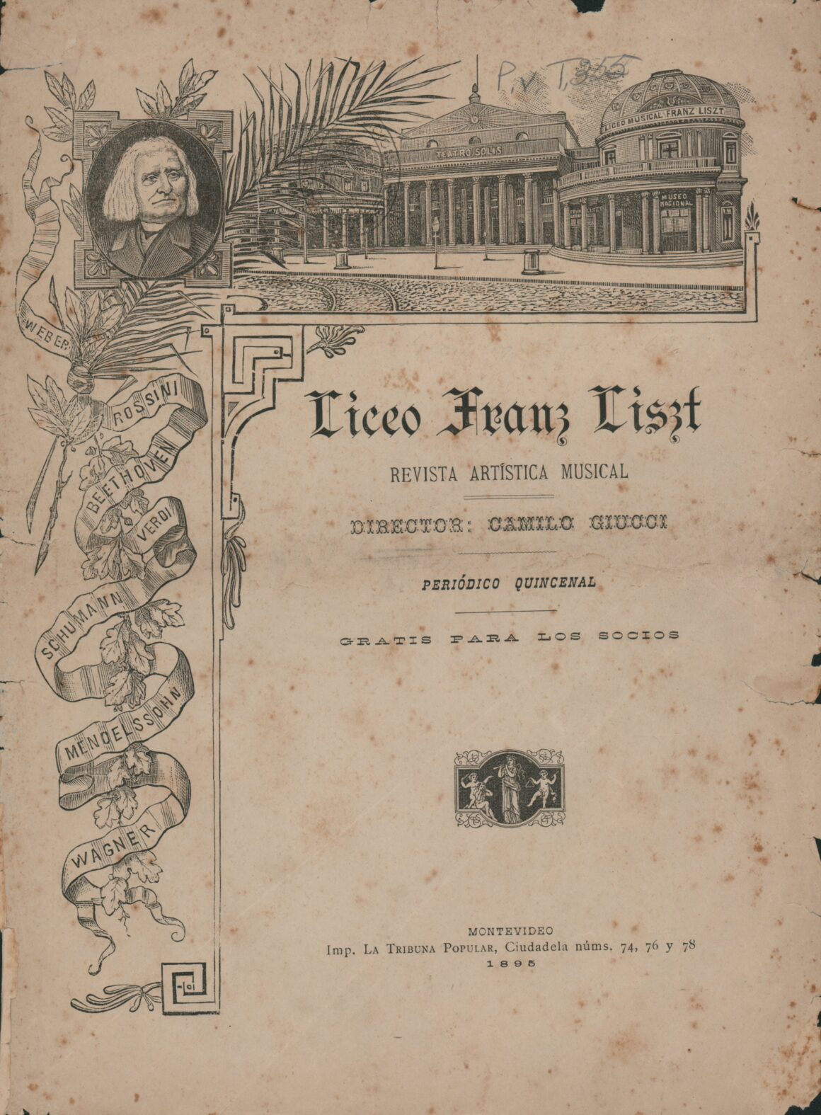 Publicación del Liceo Musical Franz Liszt, n°1, 15/5/1895