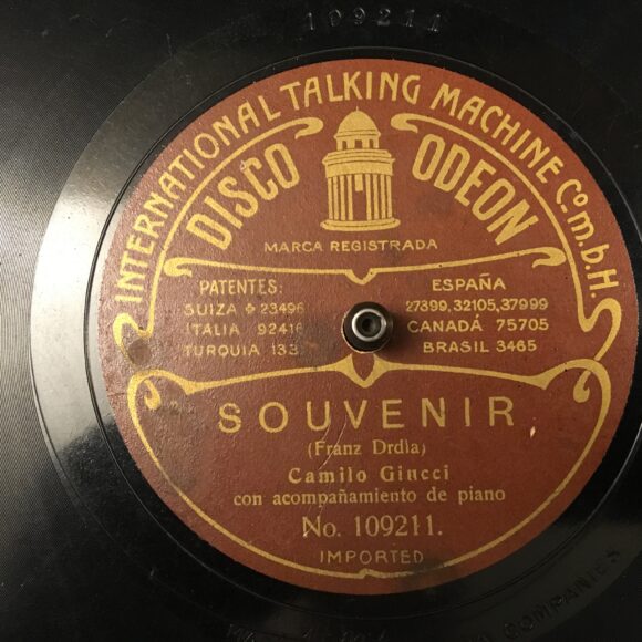 Grabación de «Souvenir» de Franz Drdla, por Camilo Giucci (hijo)